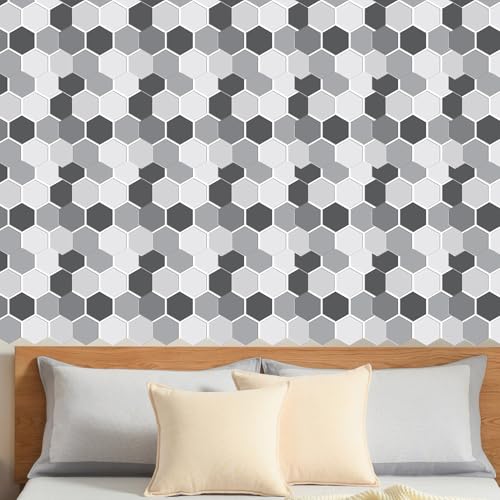 Azulejos de pared hexagonales autoadhesivos de 11.8 x 11.8 para baños y zonas de estar 3