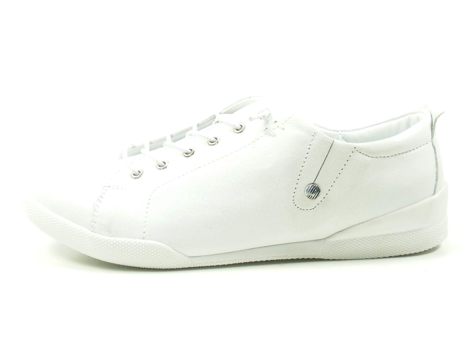 Andrea Conti 0345724 Women's Lace-Up Leather Low Shoes, White, 7 UK