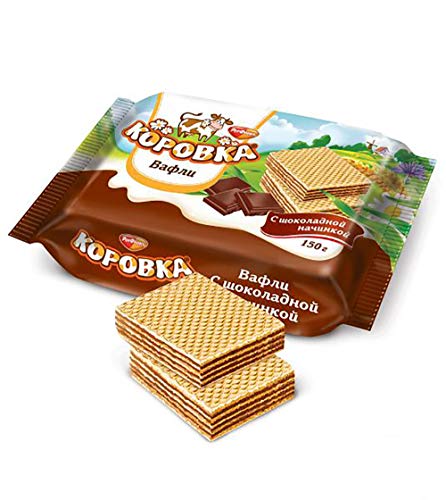 Imported Russian Waffels "Korovka" stuffed with chocolate 150 g image 2
