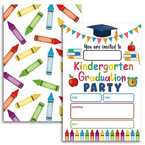 FujLoy 20 Cards with Envelopes, graduation party invitations 2025, Kindergarten Graduation Invitation, Preschool Pre-K Graduation Ceremony Invite.?019?
