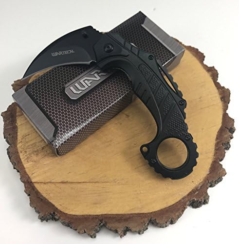 Wartech Thumb Open Spring Assisted Eagle Angle Aluminum Color Handle Karambit Pocket Knife (PWT241BK)