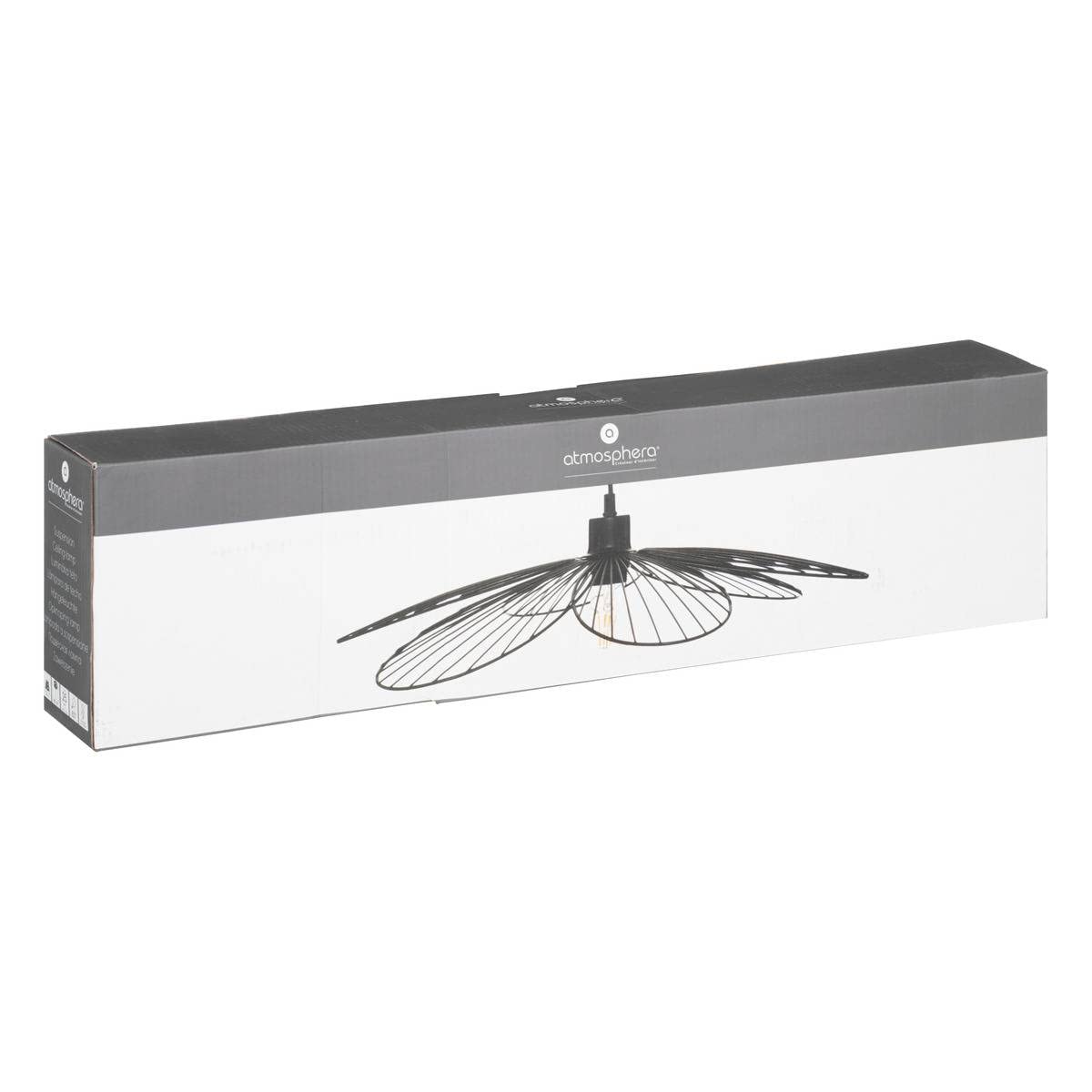 Atmosphera - Suspension Fleur - métal - noir - D57 cm