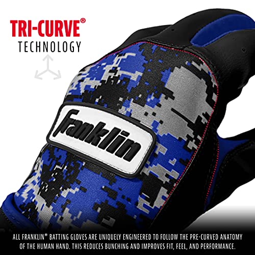 Franklin Sports Luvas de beisebol MLB Digitek - Cinza/Preto/Royal Digi - Adulto Médio