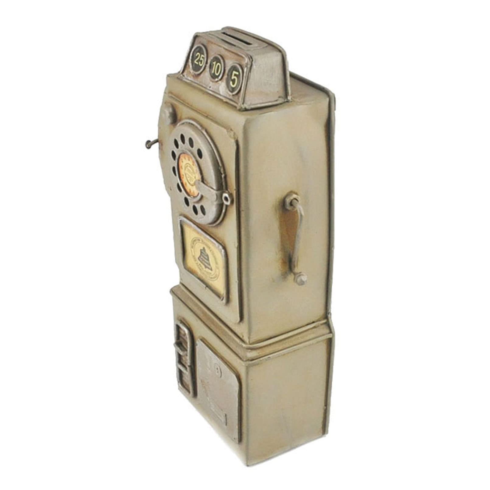 Telefono da parete in stile retrò, con quadrante rotante in metallo anticato, per casa, ufficio, bar, statuetta
