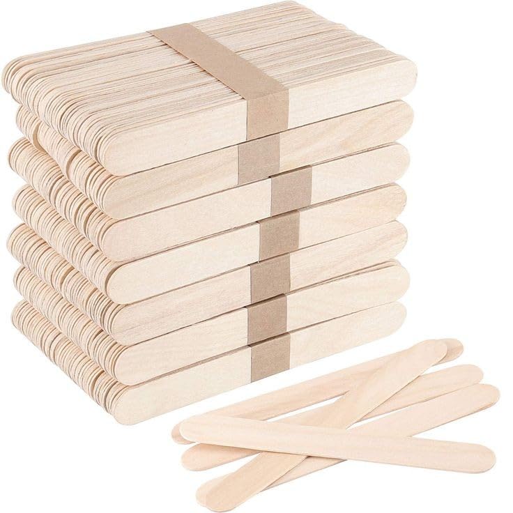 114mm Natural Bio-Degradable Earth Friendly Disposable Birch Wood 4.5 inch Ice-Cream Sticks | Eco-Friendly DIY Crafts, School Projects, Hobby Projects, Popsicle Sticks (800)-picture-19