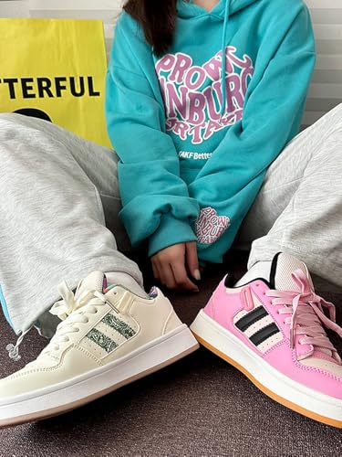 ZQW Women Men Y2K Aesthetic Platform Sneakers Casual Lace Up Sport Cute Walking Non-Slip Low Top Shoes Multiple Colors4