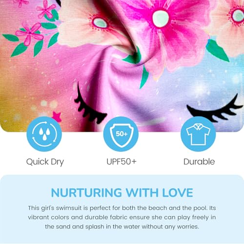 LQSZ Girls One Piece Swimsuit One Shoulder Ruffle Bathing Suit Summer Swimwear3