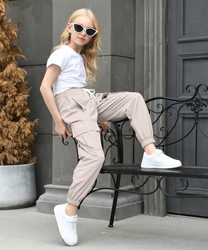 Image of AOWKULAE Girls & Women's Casual Cargo Jogger Pants, 6 Years - Women 3XL