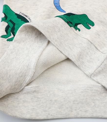 Image of LOKTARC Toddler Boys Graphic Crewneck Sweatshirts 2-Pack, Sizes 2T-7 | Cotton Blend French Terry, Dinosaur, Construction and Shark Graphics, Ribbed Trim, Preschool Daycare Outdoor