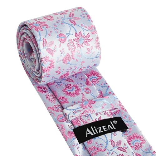 Image of Alizeal Mens 3.15inches Leaf Flower Pattern Tie Set