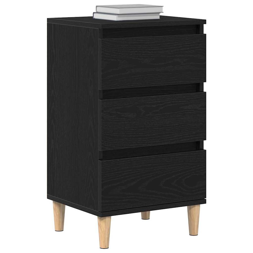 VIDAXL - Bedside Cabinet - Engineered Wood - Black - 40 x 35 x 70 cm