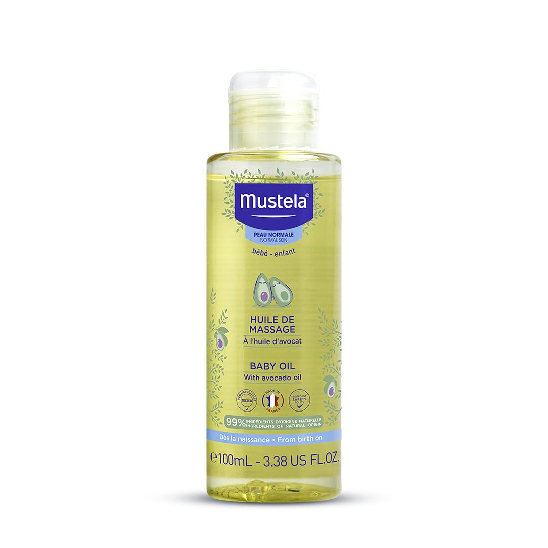 Mustela Baby Massage Oil - 100ml | Nourishing & Relaxing Massage Oil for Delicate Baby Skin | Clinically Tested, Hypoallergenic & Paraben-Free | Gentle Care for Sensitive Skin-picture-31