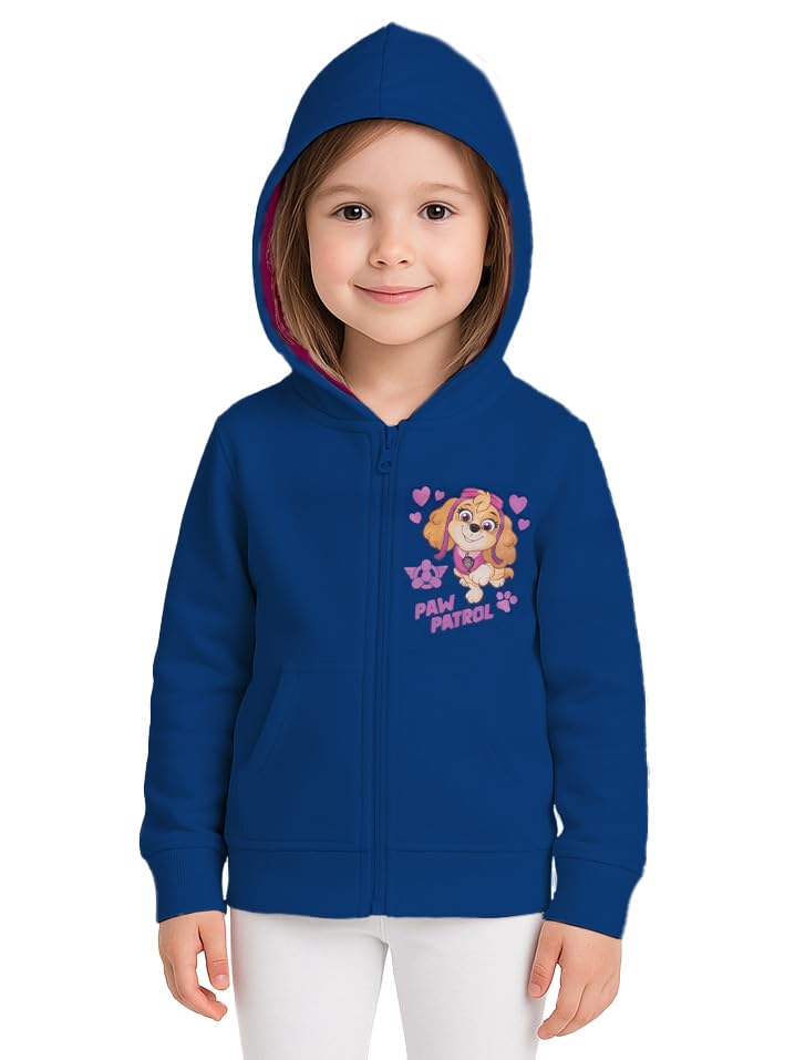 United Labels Paw Patrol Sweat à capuche pour fille avec fermeture éclair Bleu, bleu, 98 cm-104 cm