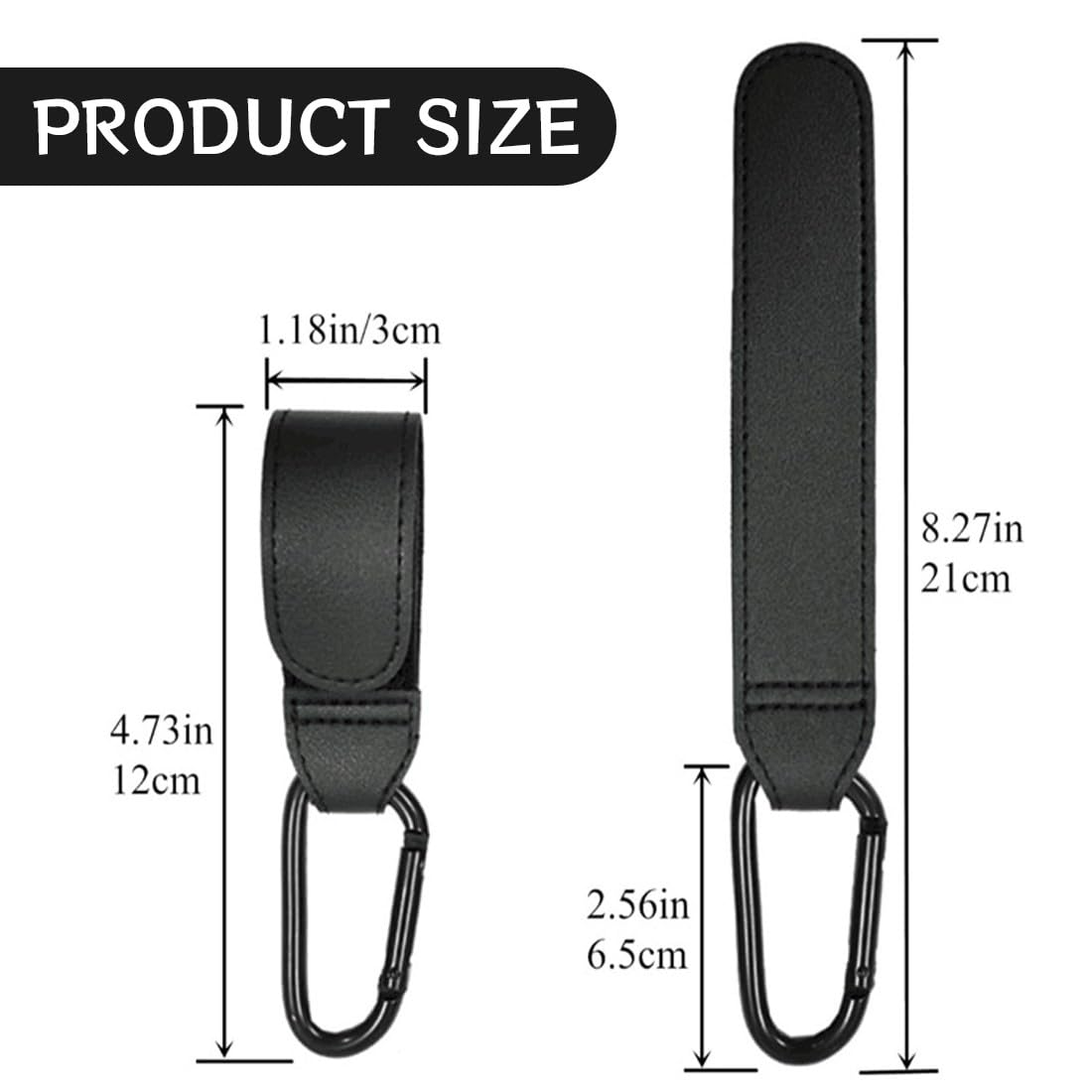 2 x ganci per carrozzina per borse fasciatoio, ganci per carrozzina, ganci per borsa, ciondoli universali per carrozzina, ganci per carrozzina in velcro