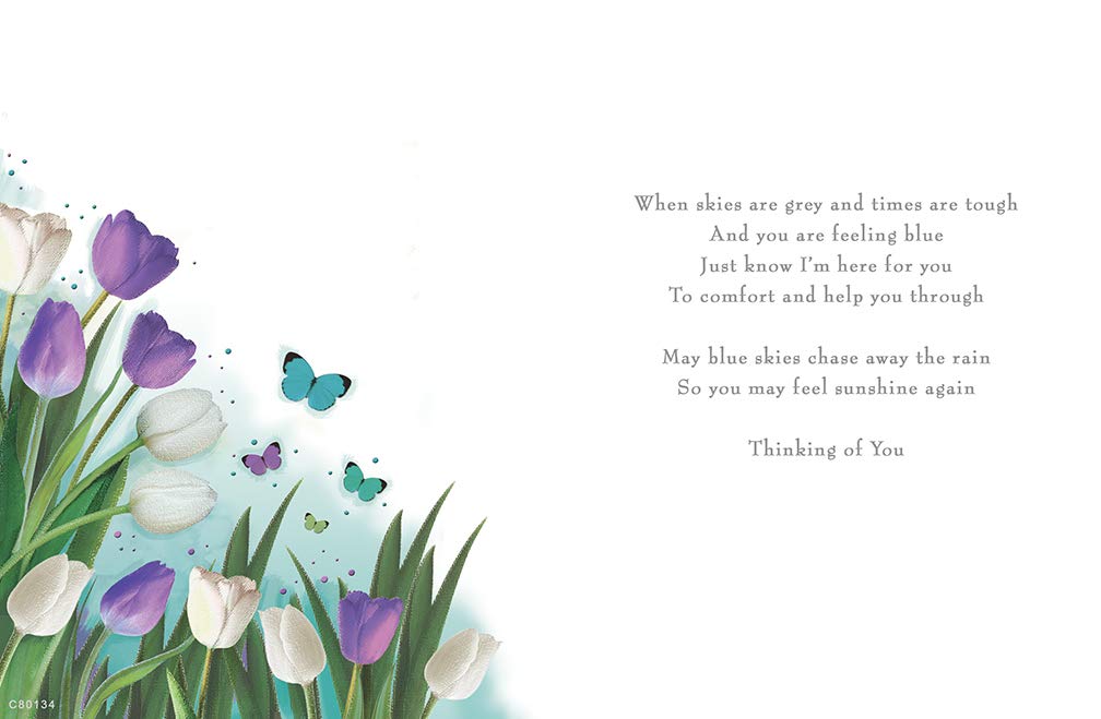 Regal Publishing Occasion Card Thinking of You - 8 x 6 inches, C80134, blue|green|grey