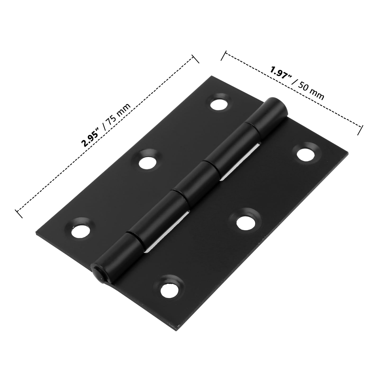 MOUYAT 20 PCS 3 Inch Door Hinges, Black Door Hinges with Screw - Image 2