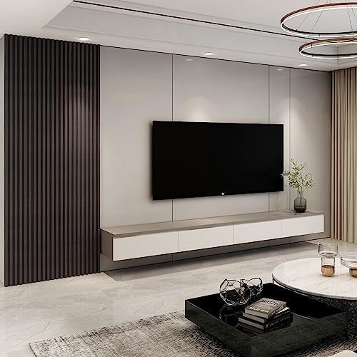 Image of Art3d 96 x 6 Inch WPC Wood Diffuser Slat Wall Panel, 8-Pack, Black Walnut