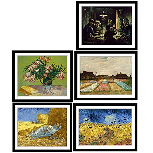 Image of Tallenge - Set of 10 Best of Vincent Van Gogh Paintings (Vol 2) - Small Poster Paper - Framed (Paper, 12 x 17 Inches, Multicolor)