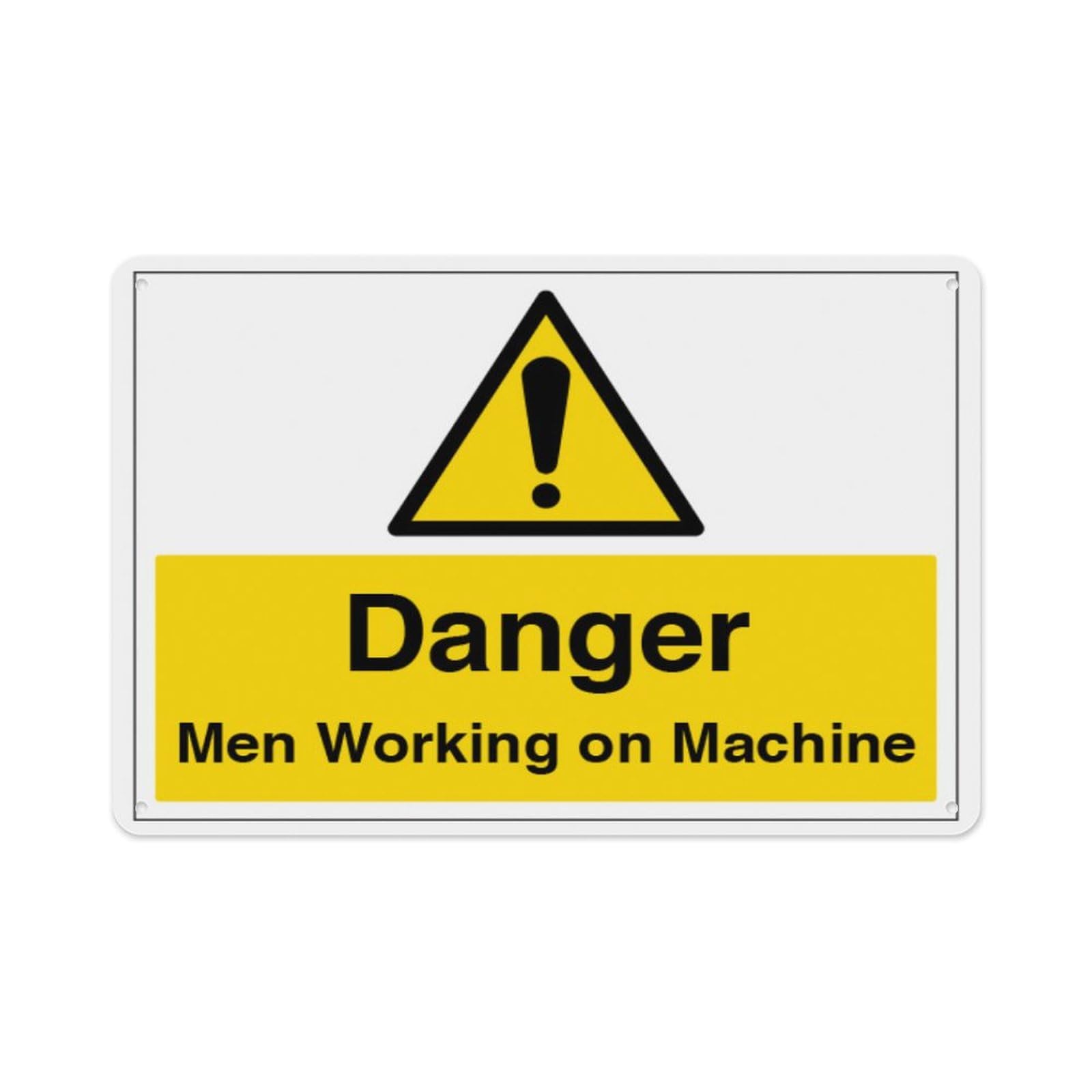 peiyeety Danger Men Working On Machine Aluminum Tin Warning Signs For Home Outdoor Garden 8X12 Inches