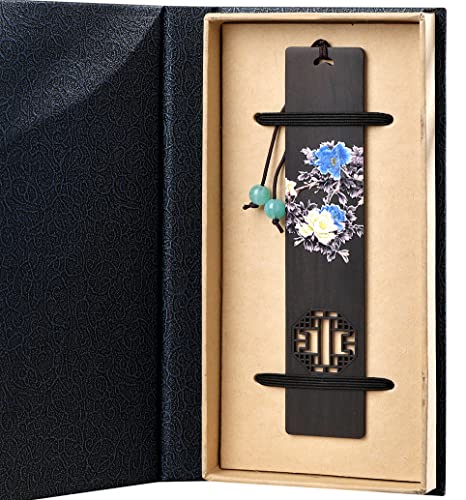 Melyaxu Handmade Natural Color Wooden Bookmark With Tassel - Peony Flower #TOP19