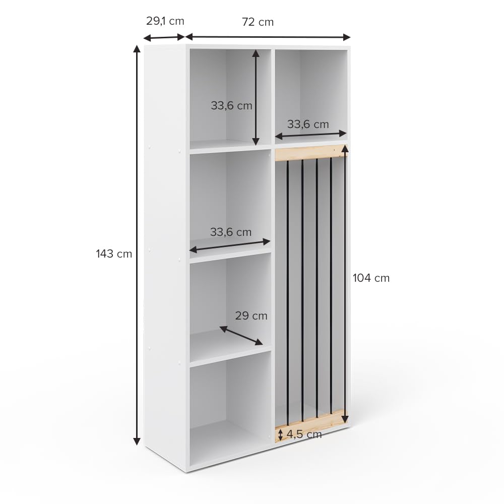 Vicco Estantería Infantil Marvin 72 x 143 cm Blanco