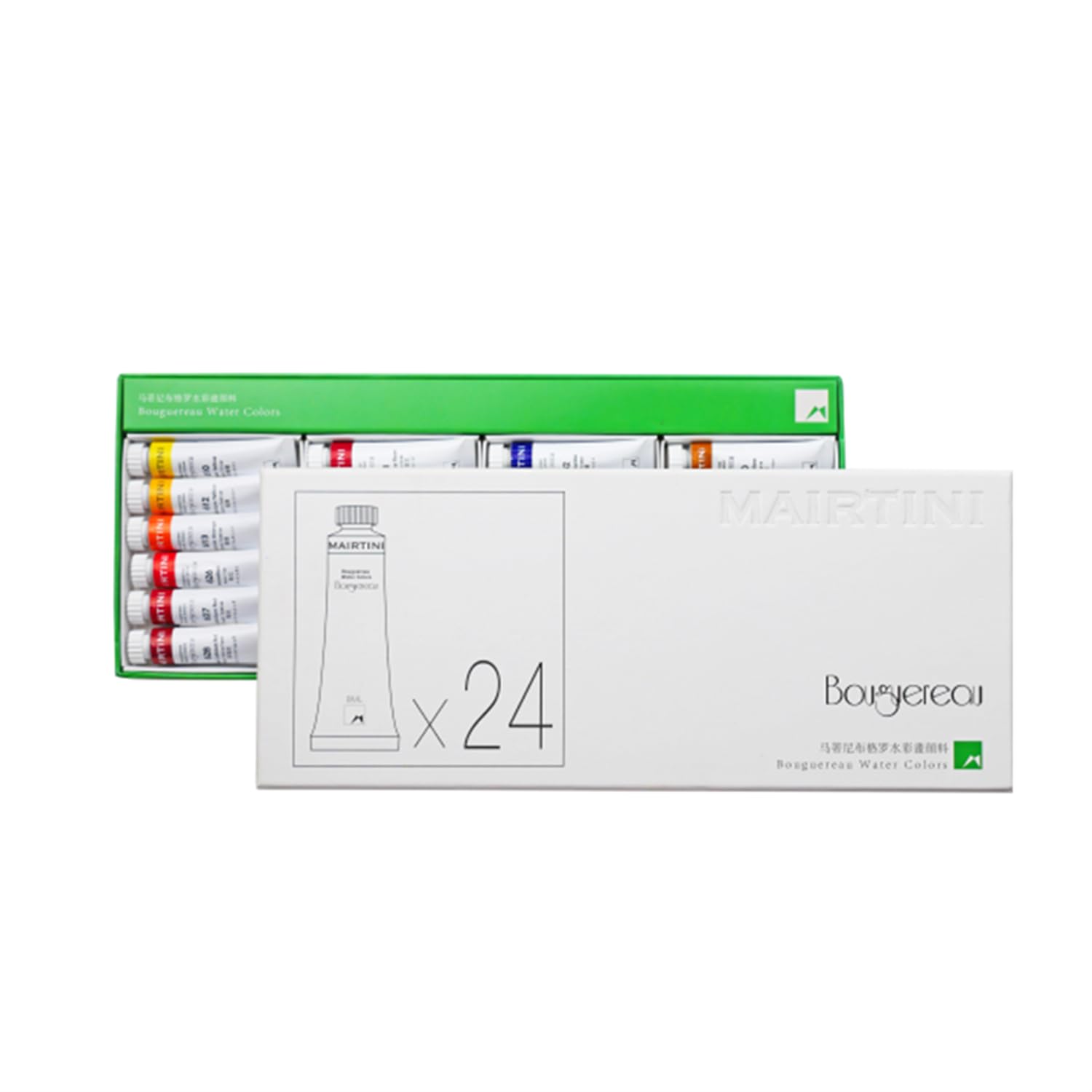 Mairtini Bouguereau Artists’ Grade Watercolor Paint Set 24 Colors 8ml
