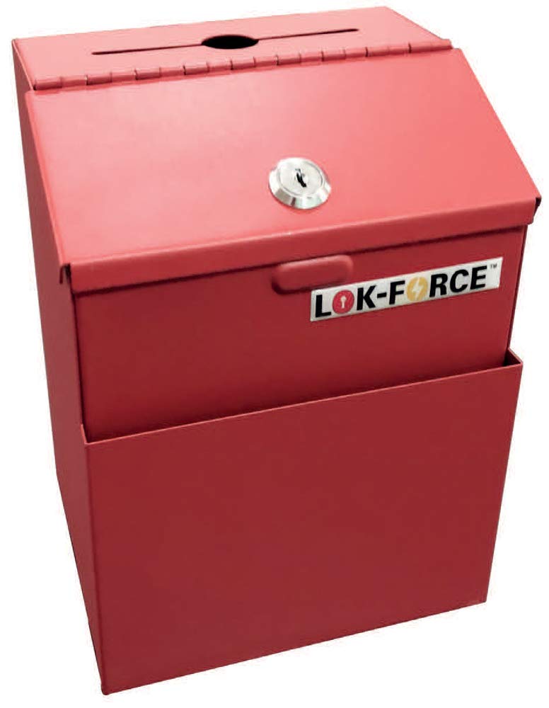 SUGGESTION BOX Heavy Duty construction. Dimension: 215mm x 185mm x 150mm Color: Red.(CAB-SB)