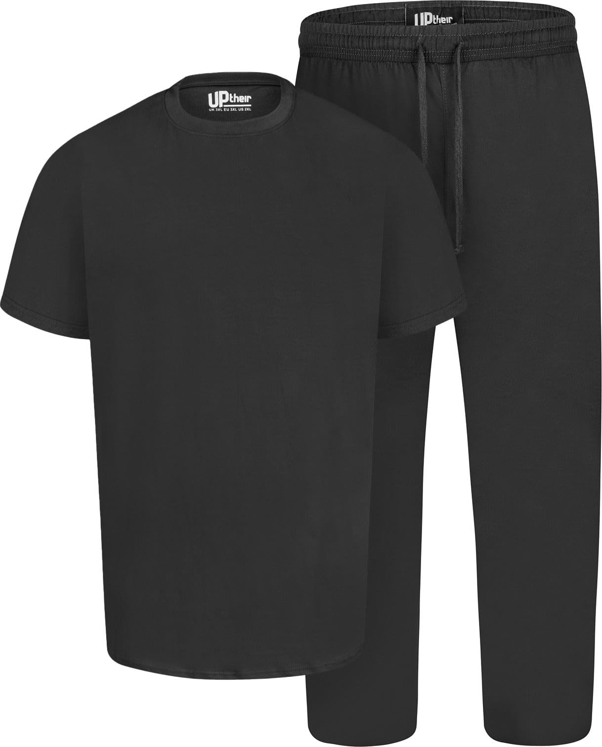 Uptheir Mens Saint Short Sleeve Essential Pyjama Lounge Set - Grey - 6XL