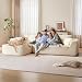 LINSY HOME Ecksofa mit Schlaffunktion - 270cm Corduroy Modulares Schlafsofa, L Form Couch, Sofa 3 Sitzer mit Ottomane, Sektionssofas für Wohnzimmer, Keine Montage erforderlich, Beige