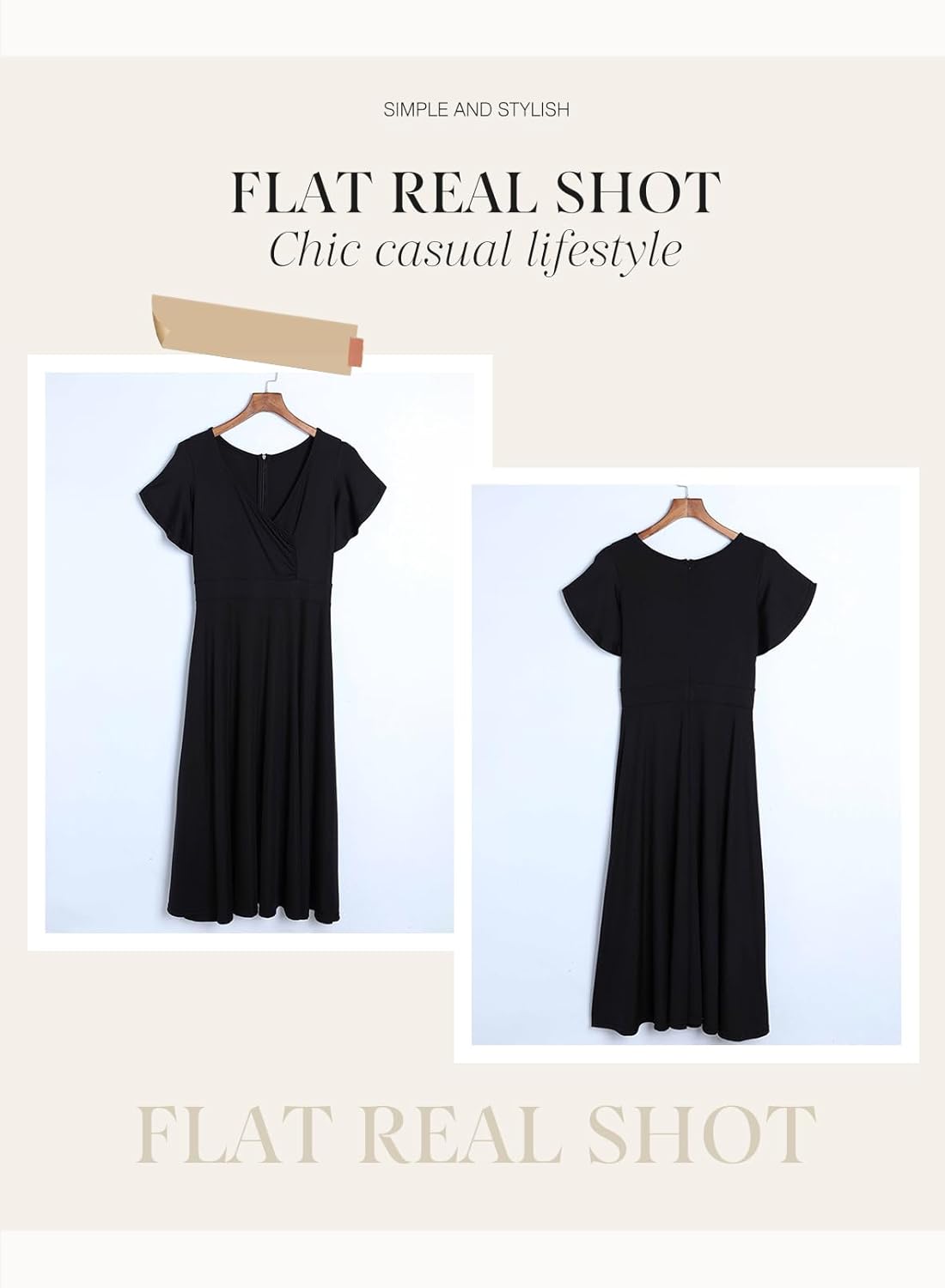 Dokotoo Women's V Neck Elegant Party Dress Short Sleeve Skater Dress Wedding Guest Dresses - Image 4