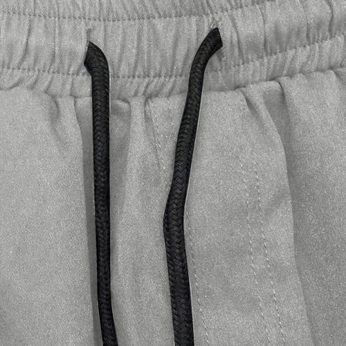 Image of Mens Casual Shorts Cotton Drawstring Summer Beach Stretch Hiking Golf Short Solid Color Joggers Shorts Pockets