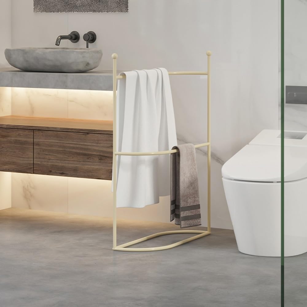 Portasciugamani Autoportante Portasciugamani da Bagno Portasciugamani da Bagno Senza punzonatura Portasciugamani da Terra Portasciugamani da Terra(Bianco)