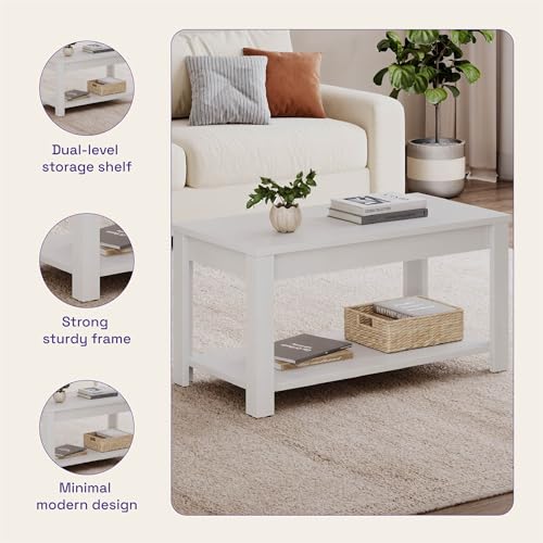 Image of Wakefit Armon Engineered Wood Coffee Table - Frosty White
