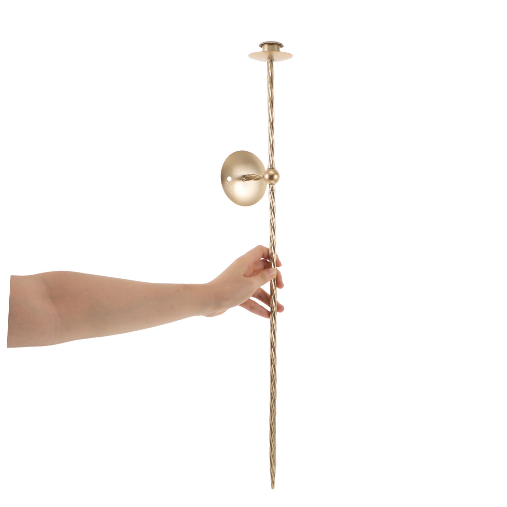 Candelabro de Pared Dorado en Espiral, 2 Piezas de Hierro