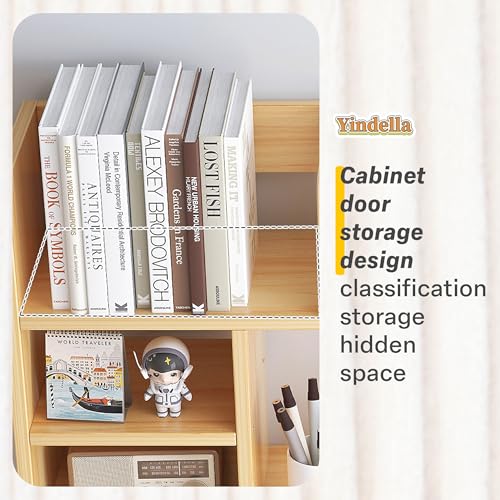 Image of Yindella Multi-Functional Desktop Bookshelf Organizer, Wooden Storage Shelf, Adjustable Office Desk Organizer for Books, Stationery, Space-Saving Home & Office (Desk Bookshelf-05)