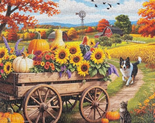 Springbok Fall Wagon Wonders Rompecabezas de 500 Piezas para Adultos con Corte Único, Hecho en USA, Materiales Ecológicos miniatura 2