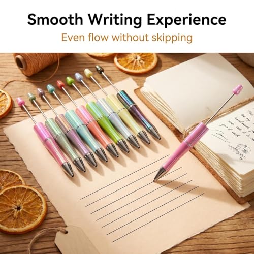 Circumpolar 10Pcs Rainbow UV Plated Beadable Ballpoint Pens, Shiny Glossy DIY Beaded Pens, Bling Decorative Writing Pens for Office & Gift — view 5