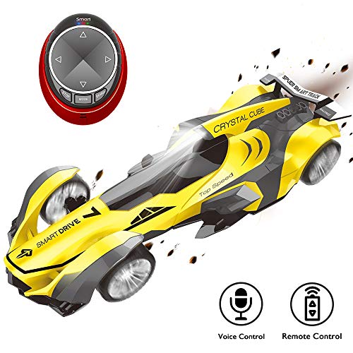 koiiko Comando de Voz Coche, inalámbrico Recargable de 2,4 GHz Alta Velocidad Control Remoto Coche Mini Vehículos de Control de Voz RC Coche Voice-Activated Coche con Reloj Inteligente vehículos