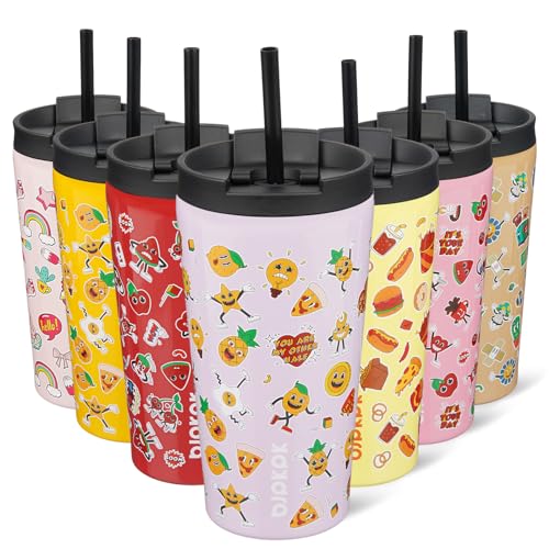 Image of BJPKPK 18 oz Coffee Tumbler with Straw, Insulated Stainless Steel Cup