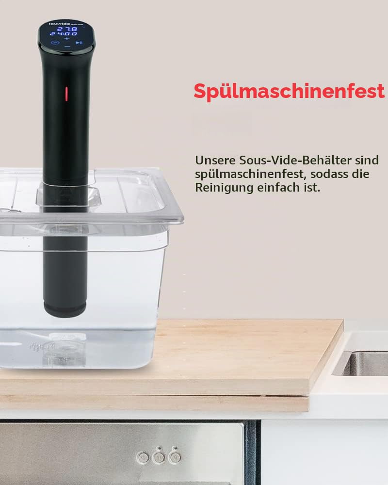 SousVideTools Container aus Polycarbonat, 11,6 l, mit Deckel passend für den iVide 2.0 Sous-Vide-Stick, durchsichtig, zum Garen, frei von BPA, nicht-haftend und spülmaschinengeeignet, SVT-PS11GN-IVIDE