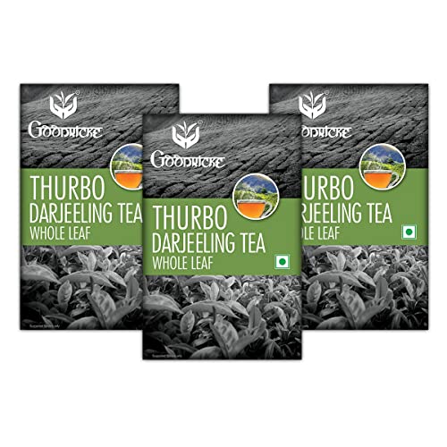 GOODRICKE Thurbo Darjeeling Tea - 100gm (Pack of 3) | 100% Pure & Original Single Estate Whole Leaf Tea | Premium Black Long Loose Tea Leaves with Rich Taste