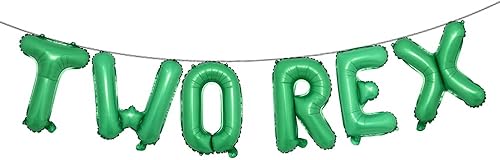 Miniatura 8 de Decoraciones de fiesta de dinosaurio de segundo cumpleaños para niños, decoración de fiesta de cumpleaños Rex, globo de letras 2, dinosaurio Rex,