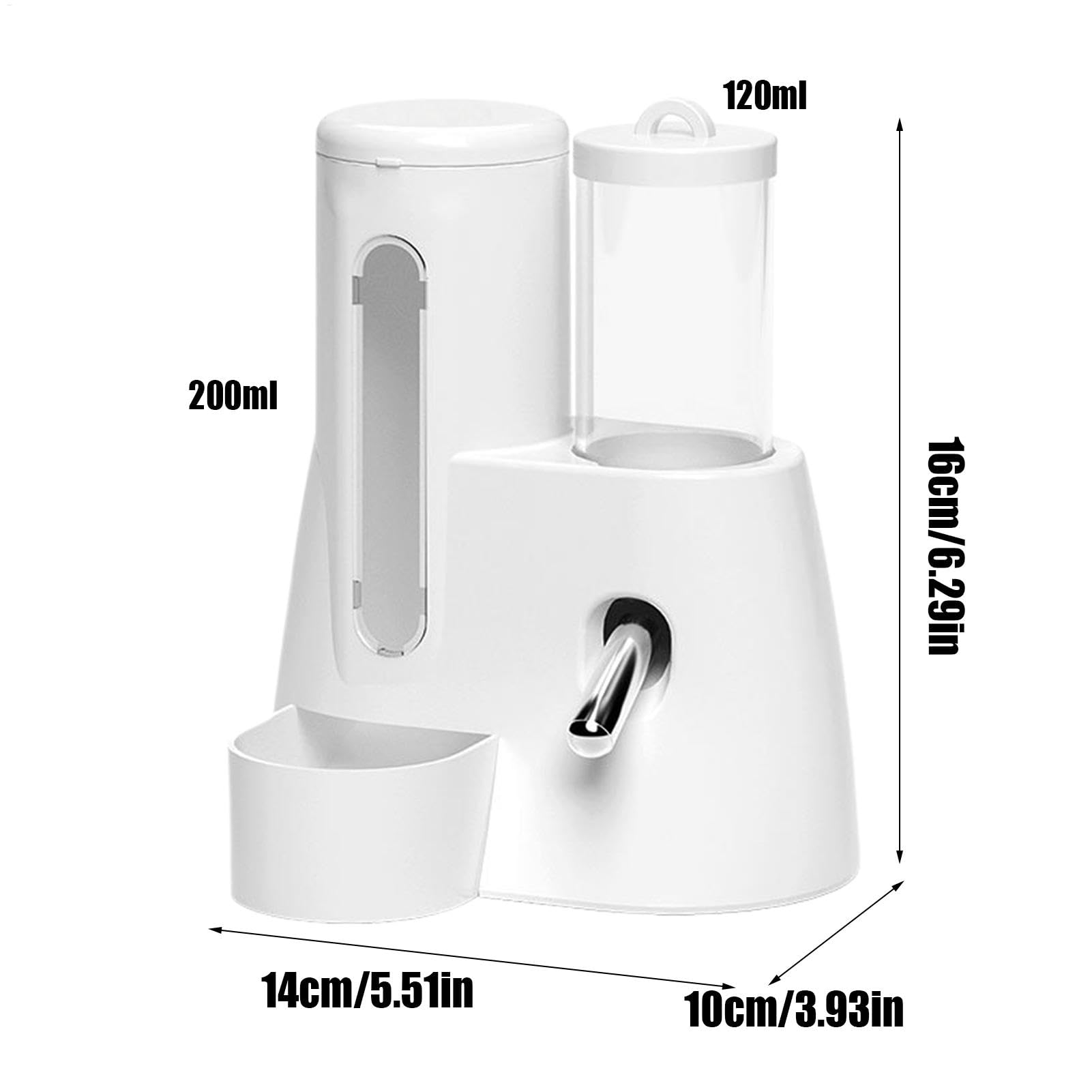 Bebedero y comederos automático para jaula de conejos - Botella antigoteo | Dispensador de agua para hámster | Botella 2 en 1 antigoteo con comederos for mascotas pequeñas, hámsteres, hurones y cobaya
