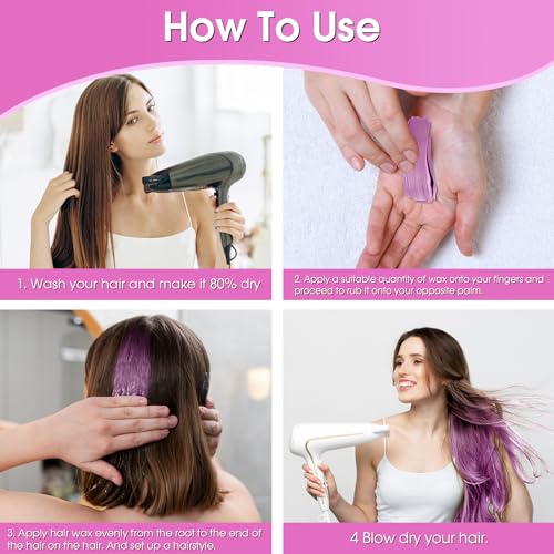 Kit de Cera Temporal para Color de Cabello Rosa miniatura 3