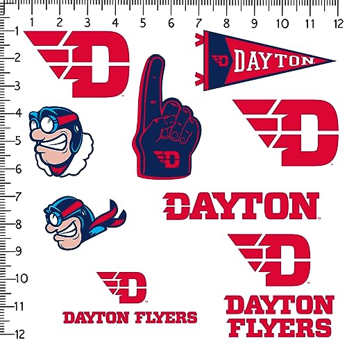 Image of University of Dayton 9ct Vinyl Large Deluxe Stickers Variety Pack - Laptop, Water Bottle, Scrapbooking, Tablet, Skateboard, Indoor /Outdoor - Set of 9