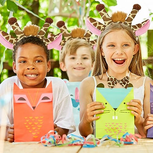 SKHAOVS 3 Stück Giraffe Kostüm Set, Tier-Stirnband Mit Ohr-Schwanz-Fliege, Tier Kostüm, Tierstirnband Für Kinder, Giraffen Kostüm Kinder, für Fasching Karneval Halloween Party