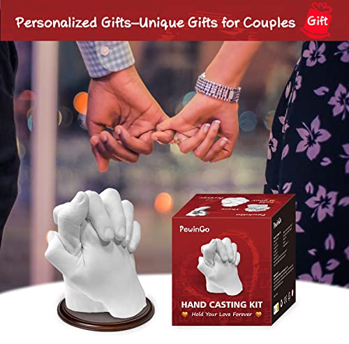 Hand Casting Kit 3D,Pewingo Plaster Hand Mold Casting Kit|Hand Mold Kit Couples,Diy Gifts Ideas For Couples,Valentines,Engagement,Anniversary,Family,Child,Wedding,Boy/Girlfriend #TOP4