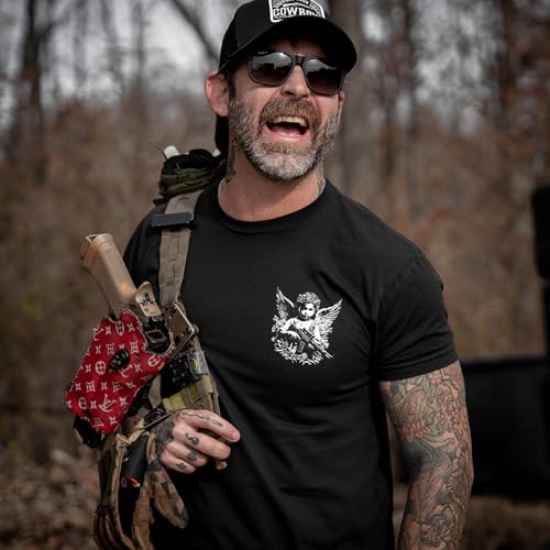 Combat Iron Men's Graphic T-Shirt | Armed Guardian Angel | Cotton-Poly Blend | Athletic Fit, Tagless Comfort4