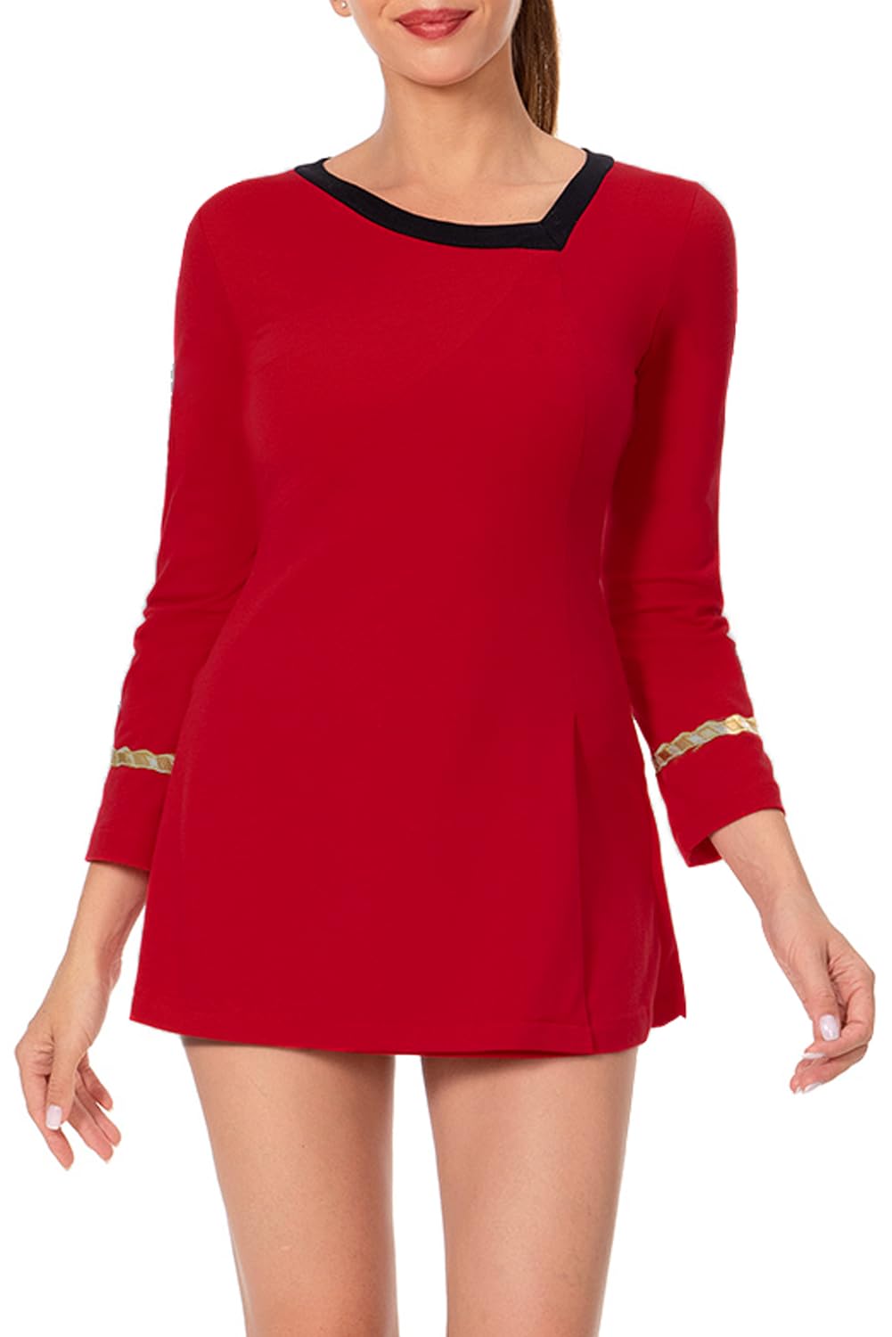 Adult Shirt Dress Women Long-Sleeve Uniform Bodycon Top Classic Cosplay Costume Movie Work Clothes Outfit