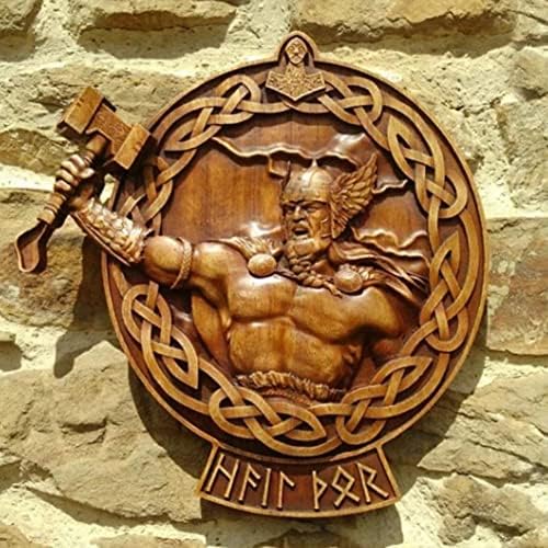 QLPLYZON Home Ornament,Norse Gods Statues Wall Carving Decoration Norse Gods Decorative Resin Statues Art Crafts Home Decorative Odin Ornaments For Home Kitchen Or Living Room Bedroom (Odin)